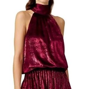 Ramy Brook Ellin dress sz M deep red velvet